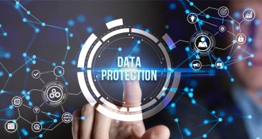 İnternet, iş, teknoloji ve ağ konsepti. Siber güvenlik veri koruması iş teknolojisi gizlilik kavramı. 