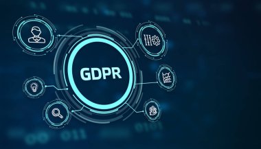 İş, Teknoloji, İnternet ve ağ konsepti. GDPR Genel Veri Koruma Düzenlemesi.