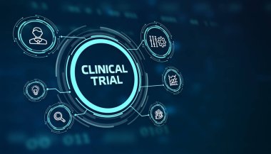 İş, Teknoloji, İnternet ve ağ konsepti. Sanal ekrandan seçin: Klinik deneme