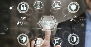 İnternet, iş, teknoloji ve ağ konsepti. Siber güvenlik veri koruması iş teknolojisi gizlilik kavramı. 