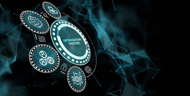 Optimizasyon Yazılım Teknolojisi Süreç Sistemi İş Konsepti. İş, Teknoloji, İnternet ve ağ kavramı.