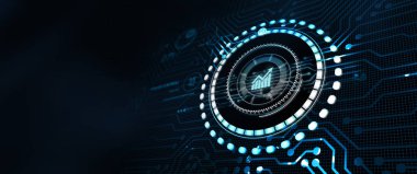 İş, Teknoloji, İnternet ve ağ konsepti. Finansal Grafik. Borsa çizelgesi. Forex Yatırım.