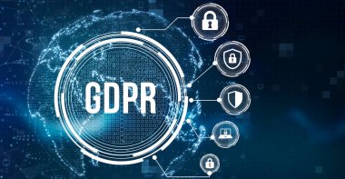 İnternet, iş, teknoloji ve ağ konsepti. Siber güvenlik veri koruması iş teknolojisi gizlilik kavramı. 
