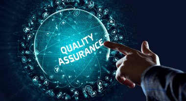 İş, Teknoloji, İnternet ve ağ konsepti. Kalite Güvencesi Hizmeti Standart Garanti. 