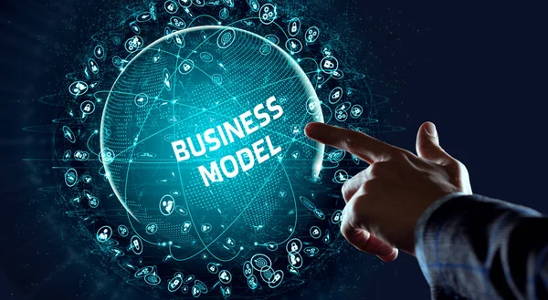 Biznes Technologia Internet Koncepcja Sieci Wyświetla Napis Biznes Model — Zdjęcie stockowe