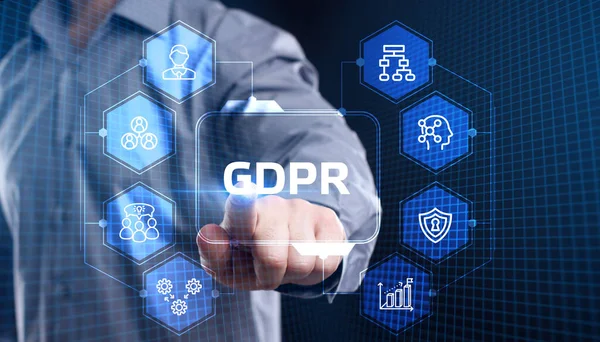 İş, Teknoloji, İnternet ve ağ konsepti. GDPR Genel Veri Koruma Düzenlemesi.