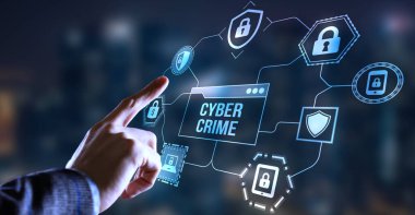 İnternet, iş, teknoloji ve ağ konsepti. Siber güvenlik veri koruması iş teknolojisi gizlilik kavramı. 