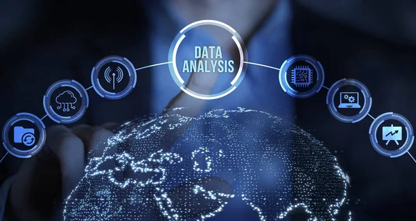 Internet Affaires Technologie Concept Réseau Data Analysis Business Finance Concept — Photo