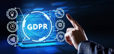 İş, Teknoloji, İnternet ve ağ konsepti. GDPR Genel Veri Koruma Düzenlemesi.