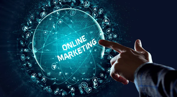 Soluzione Tecnologica Marketing Digitale Concetto Business Online Business Tecnologia Internet — Foto Stock