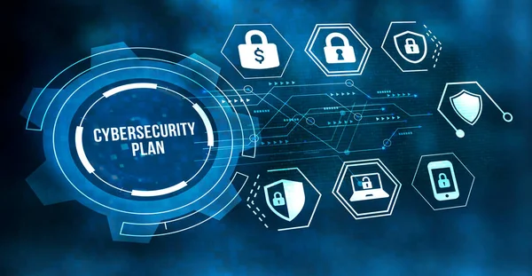 Internet Forretning Teknologi Netværk Koncept Cyber Sikkerhed Databeskyttelse Business Teknologi - Stock-foto