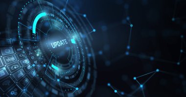 İş, Teknoloji, İnternet ve ağ konsepti. Yazılım bilgisayar programını güncelle.  