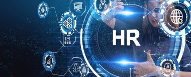 İş, Teknoloji, İnternet ve ağ konsepti. İnsan Kaynakları İK yönetimine adam toplama iş bulma kavramı.