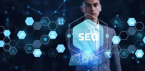 Business Technology Internet Network Concept Seo Search Engine Optimization Marketing — Stock Photo, Image