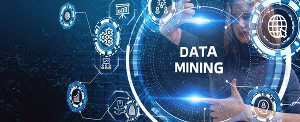 Data Mining Concept Business Modern Technology Internet Networking Concept — Stock Photo, Image