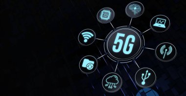 İnternet, iş, teknoloji ve ağ konsepti. 6G ağı konsepti, yüksek hızlı mobil internet, yeni nesil ağlar.