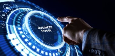 İş, Teknoloji, İnternet ve ağ konsepti. Yazıyı gösterir: İŞ Modeli. 