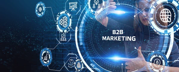 Biznes Technologia Internet Koncepcja Sieci B2B Biznes Firma Handlowa Technologia — Zdjęcie stockowe