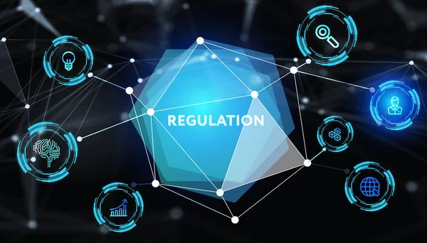Negocios Tecnología Internet Concepto Red Regulación Normas Cumplimiento Norma Ley — Foto de Stock