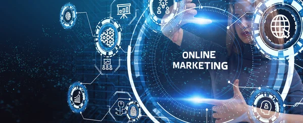 Digital Marketing Technology Solution Online Business Concept Biznes Technologia Internet — Zdjęcie stockowe