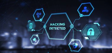 Siber güvenlik veri koruması iş teknolojisi gizlilik kavramı. Hackleme tespit edildi
