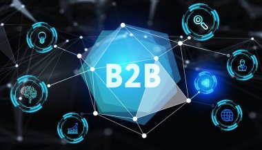 İş, Teknoloji, İnternet ve ağ konsepti. B2B İşletme Teknoloji Pazarlama Konsepti.