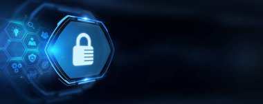 Siber güvenlik veri koruması iş teknolojisi gizlilik kavramı. 