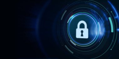 Siber güvenlik veri koruması iş teknolojisi gizlilik kavramı. 