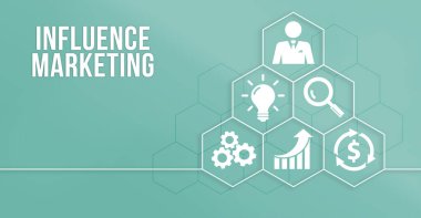 İnternet, iş, teknoloji ve ağ konsepti. Etkilendirici pazarlama kavramı. 