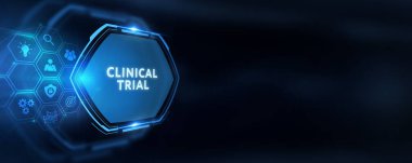 İş, Teknoloji, İnternet ve ağ konsepti. Sanal ekrandan seçin: Klinik deneme