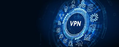 İş, Teknoloji, İnternet ve ağ konsepti. VPN ağ güvenliği internet gizlilik şifreleme kavramı.