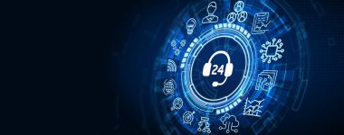 İş, Teknoloji, İnternet ve ağ konsepti. Teknik destek müşteri hizmetleri.