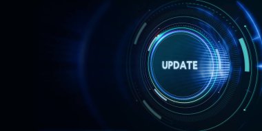 İş, Teknoloji, İnternet ve ağ konsepti. Yazılım bilgisayar programını güncelle.  