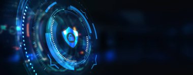 Siber güvenlik veri koruması iş teknolojisi gizlilik kavramı. 3d illüstrasyon