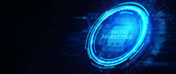 Zakelijk Technologie Internet Netwerkconcept Digital Marketing Content Planning Reclame Strategie — Stockfoto