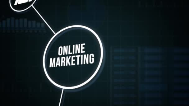 Internet Biznes Technologia Koncepcja Sieci Digital Marketing Technology Rozwiązanie Dla — Wideo stockowe