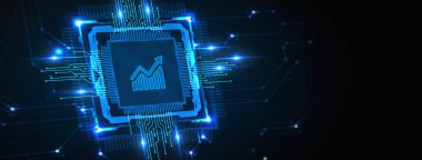 İş, Teknoloji, İnternet ve ağ konsepti. Finansal Grafik. Borsa çizelgesi. Forex Yatırım. 3B illüstrasyon