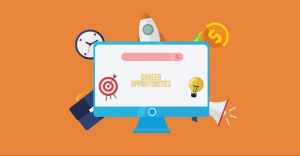 Internet Business Technology Network Concept Career Opportunities — Stock Video