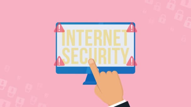 Internet Podnikání Technologie Síťové Koncepce Cyber Security Data Protection Business — Stock video