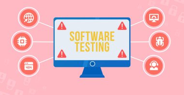 İnternet, iş, teknoloji ve ağ konsepti. Sanal ekrandaki yazıt SOFTWARE TESTİYONU.