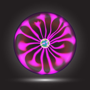 Plasma ball in action. Magic and bright lighting effects. Vector Illustration EPS10 clipart