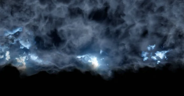 Візуалізація Реалістичні Пухнасті Щільні Хмари Чорному Тлі Елемент Вашої Творчості — стокове фото