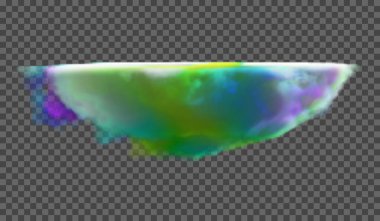 Şeffaf bir arkaplanda çok renkli yoğun bulut. Fantezi arkaplan.