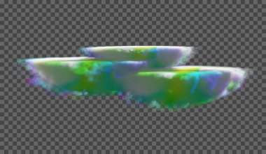 Şeffaf bir arkaplanda çok renkli yoğun bulut. Fantezi arkaplan.