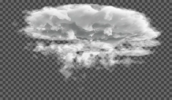 Vector Cloud Unique Sur Fond Transparent Phénomène Atmosphérique — Image vectorielle