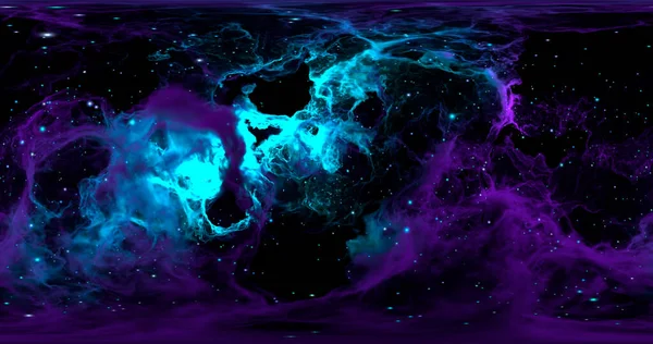 3Dレンダリング 星雲や星を背景にした空間 環境360 Hdriマップ 等角投影 球面パノラマ グラフィックイラスト — ストック写真