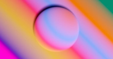 3 boyutlu illüstrasyon. Soyut arkaplan. Çok renkli pofuduk şekillerin bir çizimi.