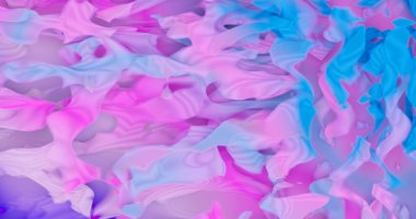 3 boyutlu illüstrasyon. Soyut arkaplan. Çok renkli pofuduk şekillerin bir çizimi.