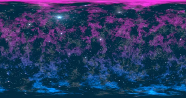 3Dレンダリング 星雲や星を背景にした空間 環境360 Hdriマップ 等角投影 球面パノラマ グラフィックイラスト — ストック写真