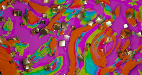Иллюстрация Абстрактный Фон Иллюстрация Разноцветных Пушистых Форм — стоковое фото